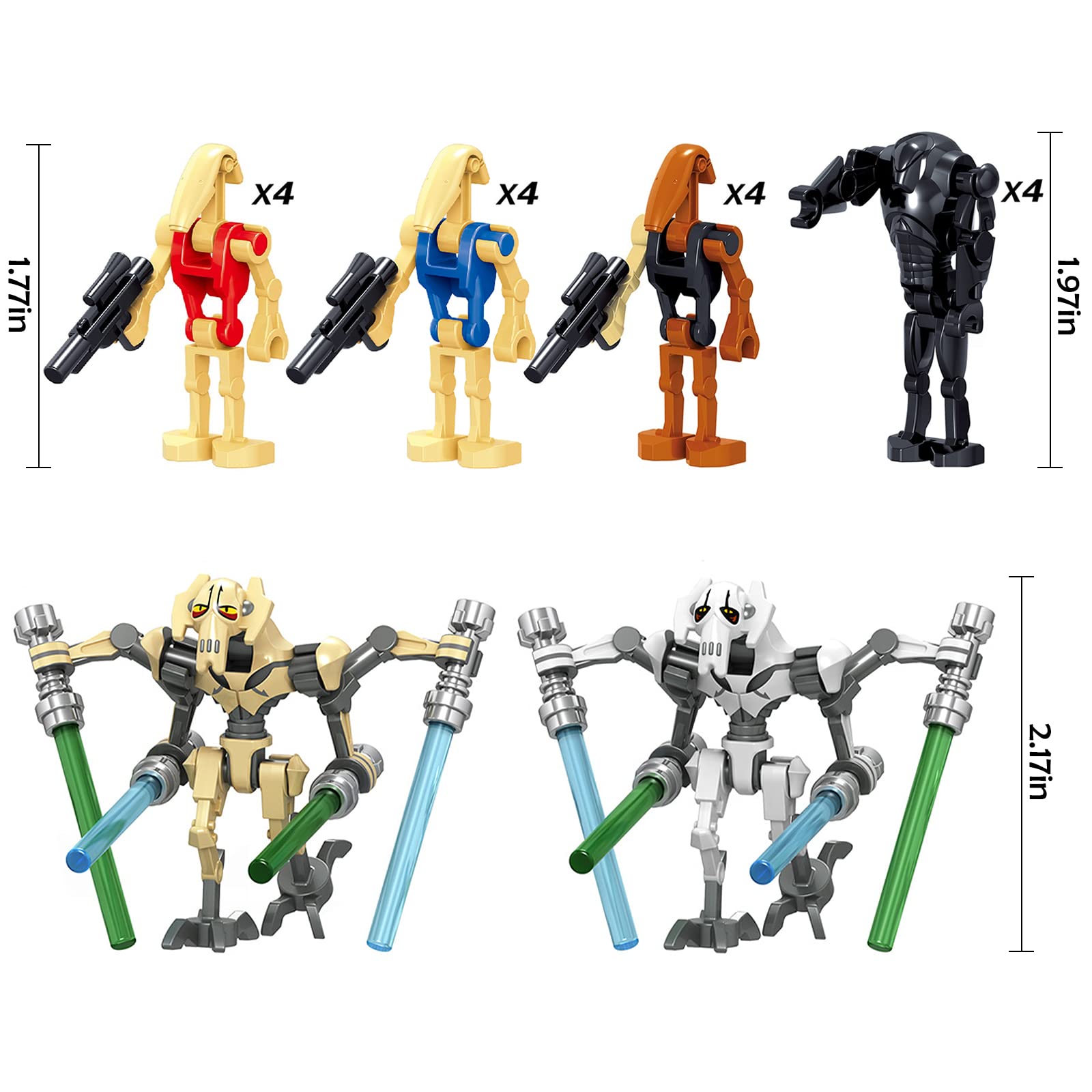 strawjoy Battle Droids 26 Pack Building Sets, Space Wars Clone Troopers Commander Army Collectible Action Figure Kids Toy Gifts