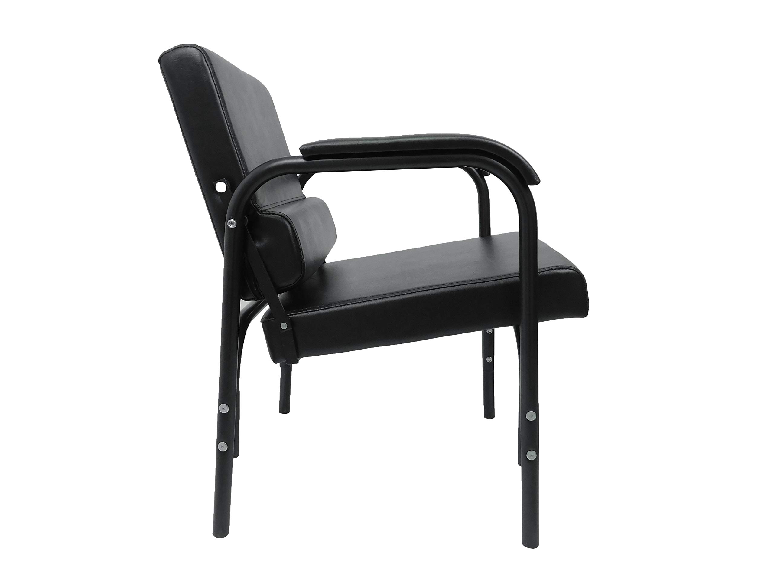 Auto-Reclining Shampoo Chair for Beauty Salon or Barber with Ultra Mid-Back Lumbar Support with Extended Cushion Armrests TLC-216B- eMark Beauty
