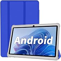 EHFiDC Android 11.0 Tablet 6GB (2+4) RAM + 32GB ROM 7 Inch Tablet Leather Case IPS Screen Dual Camera GPS WiFi Bluetooth Equipped with Charger (Blue)