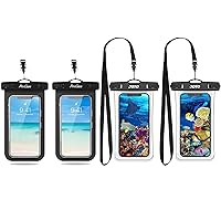 ProCase 2 Pack Universal Waterproof Phone Pouch Bundle with JOTO 2 Pack Full Transparent Underwater Dry Bag for Smartphones up to 7.0
