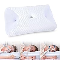 HOMCA CPAP Pillow for Side Sleeping, CPAP Nasal Pillows for All CPAP Masks Users to Reduce Air Leaks & Masks Pressure, Neck Support Pillows for Sleeping for Neck Pain Relief