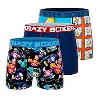 CRAZYBOXER Men's Underwear Disney Classic Original Distortion-free Boxer Brief Soft (3 PACK)