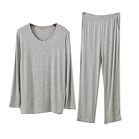 Mens Long Sleeves and Long Pajamas Sets Comfortable and Soft Sleepwear Set Casual Loungewear Sets for Mens