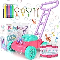 Toddler Toys Bubble Machine Great Birthday Gifts for Preschool Girls, Automatic Bubble Mower Toys & Games, Baby Activity Walker for Outdoor
