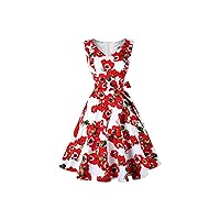 Women's 50s 60s Vintage Sleeveless Cocktail Party Dress