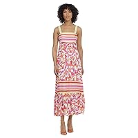 Maggy London Women's Bold Colorful Fun Printed Georgette Maxi Dress