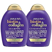 Thick & Full + Biotin & Collagen Shampoo & Conditioner Set, (packaging may vary), Purple, 13 Fl Oz (Pack of 2)