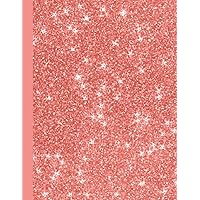 Coral Glitter Composition Notebook: 8.5 X 11 Standard College Ruled Paper Lined Journal, Orangeish Shade Of Pink Glitter Cover - A Great Gift For First-year Students