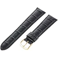 Hadley-Roma Men's MSM835RA-180 18-mm Black Genuine Italian Calfskin Leather Watch Strap