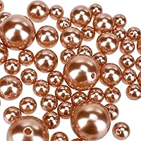 Homeford Assorted Plastic Bead Pearls, 14mm/20mm/30mm, Gold, 84-Pack