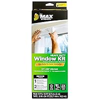 Duck MAX Strength Window Insulation Kit, Winter Window Seal Kit Fits Patio Doors & Large Windows, Heavy Duty Shrink Film Insulator, Indoor Installation, Window Tape Included, 84
