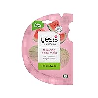 Yes To Watermelon Refreshing Paper Mask, Lightly Moisturizing Mask, Leaves Skin Brighter & Smoother Looking, Hydration Packed, With Antioxidants, Natural, Vegan & Cruelty Free, 1-Pack