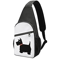 Scottish Terrier Dog Sling Bag Travel Daypack Crossbody Shoulder Backpack for Hiking Cycling