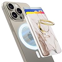 GVIEWIN Bundle - Compatible with iPhone 15 Pro Max Case (Shweta/Beige) + Magnetic Wallet with Phone Grip (Shweta/Beige)