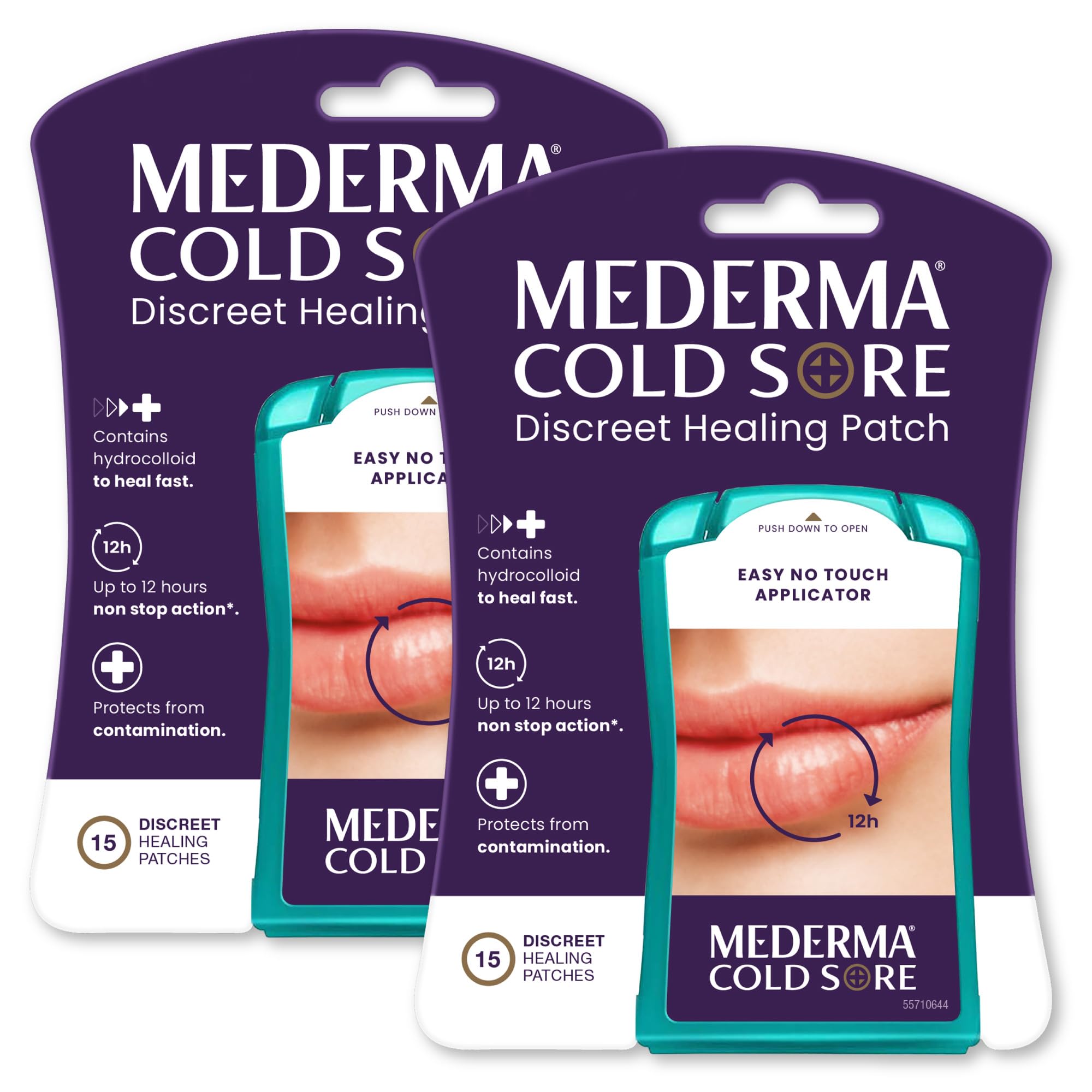Mederma Discreet Cold Sore Healing Patch - Twin Pack to Protect and Conceal Cold & Abreva 10 Percent Docosanol Cold Sore Treatment, Treats Your Fever Blister in 2.5 Days