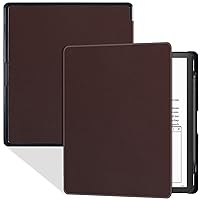 BOZHUORUI Slim Case for Kindle Scribe (10.2 inch,2022 Release) - Lightweight PU Leather Book Folio Cover with Pen Holder and Auto Sleep/Wake, Brown