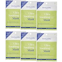 BioRepublic Ultra Soothing InvisaMask for Face, with Squalane, Tripeptide, Allantoin | Hydrates, Brightens, & Reduces Swelling and Redness | InvisaMask with Age-Fighting Antioxidants | Pack of 6