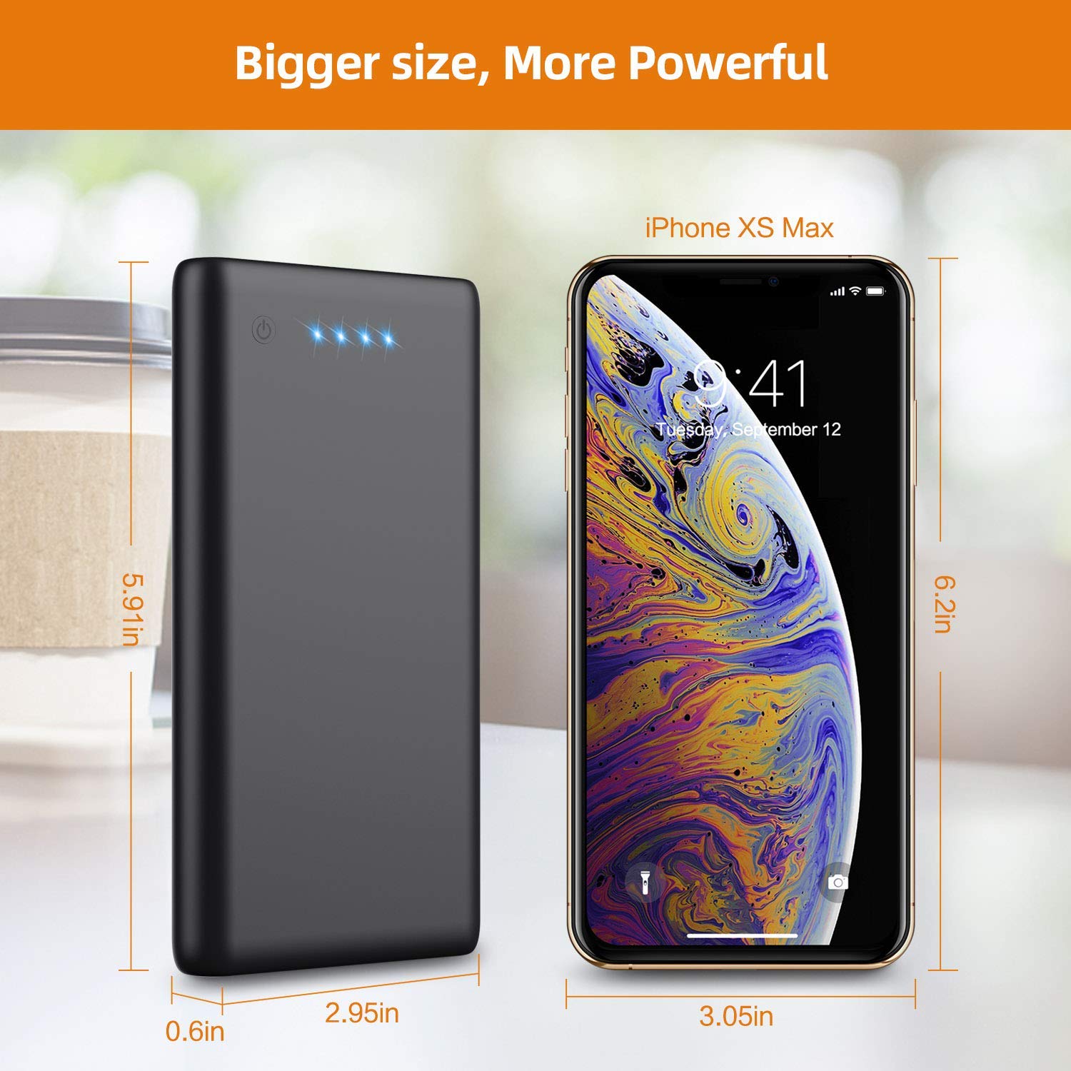 Portable Charger Power Bank 25800mAh Huge Capacity External Battery Pack Dual Output Port with LED Status Indicator Power Bank for iPhone, Samsung etc
