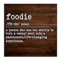 Foodie Definition Wood Signs Motivational Quotes Hanging Wall Sign Word Description Decorative Home Wall Art Retro Great Custom Gift for Home Wall Living Room Bedroom Decor Decor 12x12in