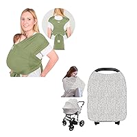 KeaBabies Baby Wraps Carrier, D-Lite Baby Wrap and Car Seat Covers for Babies - Easy-Wearing - Nursing Cover, Baby Car Seat Cover - Adjustable Baby Sling Carrier - Baby Carrier Newborn to Toddler