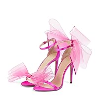 Vertundy Women's Bow Stiletto High Heeled Sandals Dress Wedding Party Shoes For Ladies