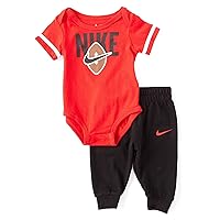 Nike Baby Boys Short Sleeve Bodysuit And French Terry Jogger 2 Piece Set (R(66J271-023)/B, 12 Months)