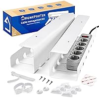 Under Desk Cable Management Tray, Drill or No Drill Complete Desk Cord Organizer Kit for Desk Wire Management, 2 Pack 17