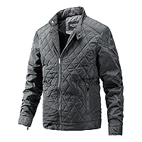 Men's Bomber Jacket Windproof Full Zip Fall Winter Slim Fit Casual Fashion Coat Outwear with Pocket
