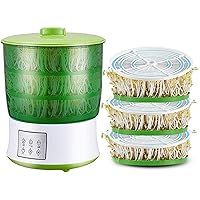 Automatic Bean Sprout Machine, Seed Incubator Germination Incubation Kit Grain Seed Germinator 3-Layer Large Capacity-1/