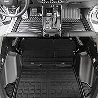 powoq Floor Mat Compatible with 2023 2024 Honda CRV Trunk Mat Backrest Mat Replacement for 2023 Honda CRV Accessories Non-Hybrid(Fit 23 24 Lower Deck, Rear Backrest Mats+Rear Trunk Mat+Floor Mats)
