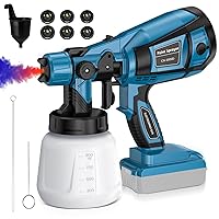 Cordless HVLP Paint Sprayer for Dewalt 20V Max Battery with 6 Copper Nozzles & 3 Patterns, Electric Paint Spray Gun for Home, Wall, Furniture, Cabinets (No Battery)