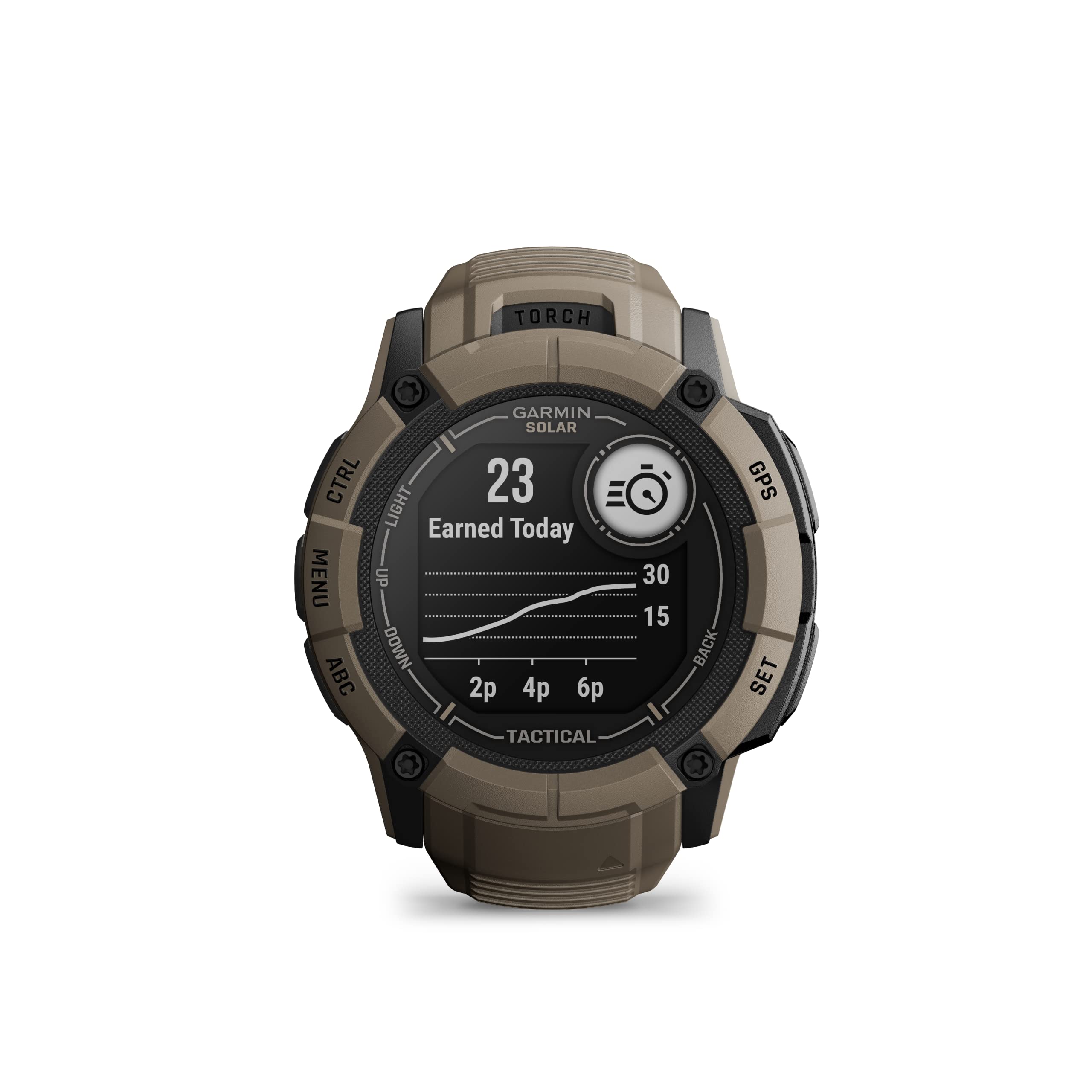 Garmin Instinct 2X Solar - Tactical Edition, Rugged GPS Smartwatch, Built-in Flashlight, Ballistics Calculator, Solar Charging Capability, Coyote Tan