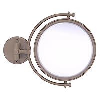 Allied Brass WM-4/4X-SHB 8 Inch Wall Mounted Make-Up Mirror 4X Magnification, Shaded Beige