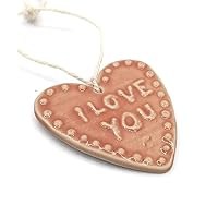 Ceramic Pink Heart Ornaments, I Love You Gifts For Her, Mothers Day Gift From Daughter