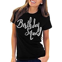 Its My Birthday Shirts for Women - Real Crystal Rhinestone Birthday Squad Tees - Womens Birthday Tops