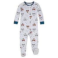 baby-boys Pure Organic Cotton Footed Stretchie One Piece Sleepwear, Baby and Toddler, Zipper, 1 Pack
