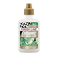 Finish Line Ceramic WET Bicycle Chain Lube 2oz Drip Squeeze Bottle