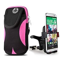 Dual Pocket Breathable Armband Wallet Mobile Holder Case with Sturdy Car Mount