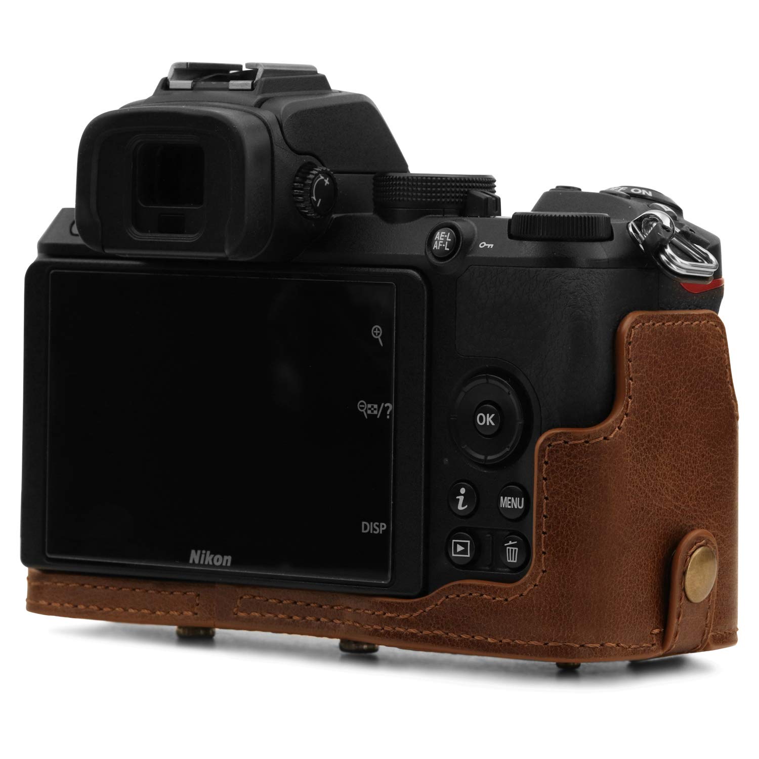 MegaGear MG1814 Ever Ready Genuine Leather Camera Case Compatible with Nikon Z50 (16-50mm) - Brown