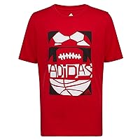 adidas Boys' Short Sleeve Cotton Field Goals Graphic Tee T-Shirt