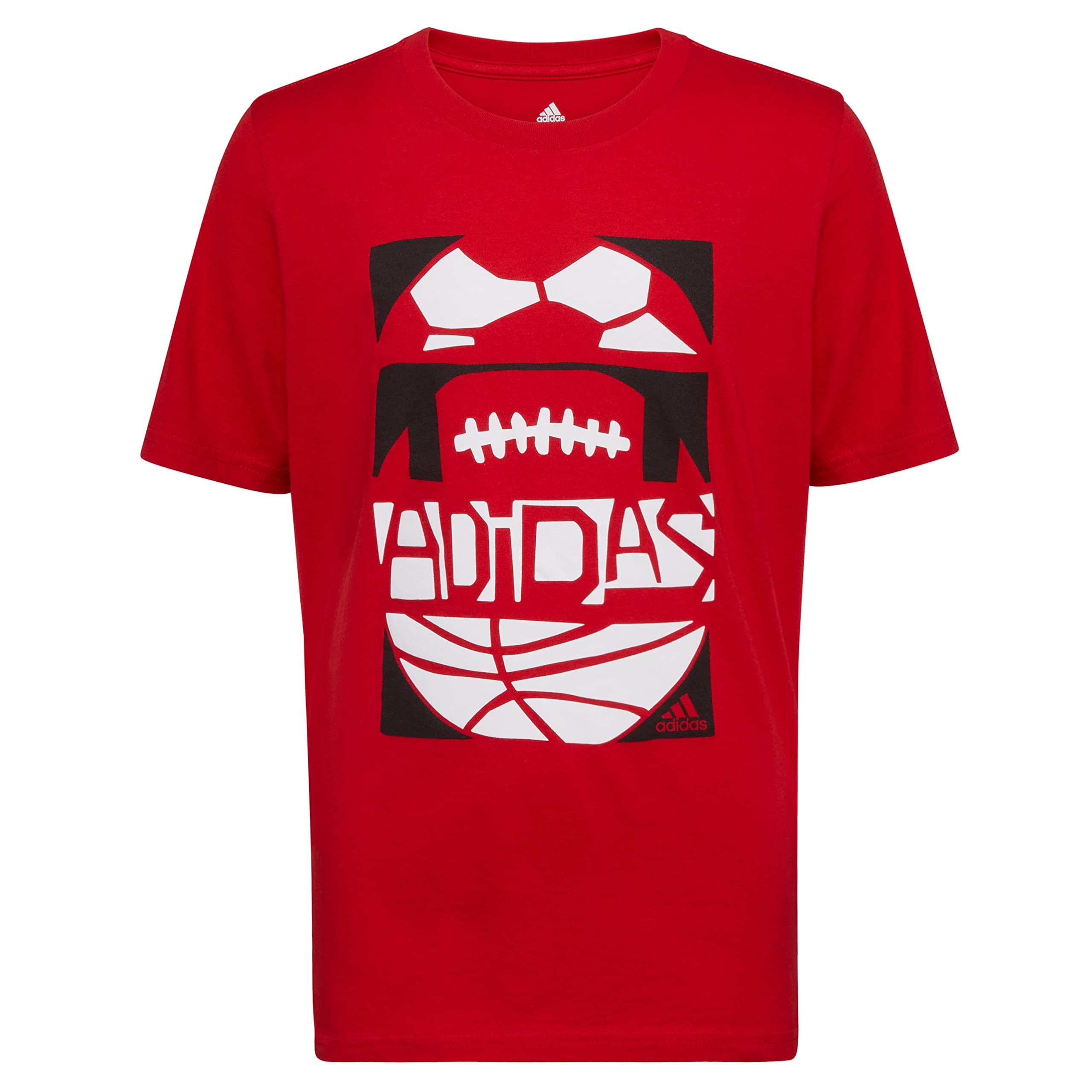 adidas Boys' Short Sleeve Cotton Field Goals Graphic Tee T-Shirt
