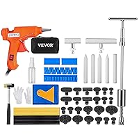 VEVOR Dent Removal Kit, 2-in-1 Slide Hammer T-bar, 56 PCS Paintless Dent Repair Kit with Stainless Steel Grooves, Short/Long Puller Lines, for Auto Dent Removal, Minor Dents, Door Ding