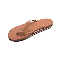 Rainbow Sandals Women's Double Layer, Narrow Strap, Leather Sandals w/Arch