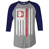 Threadrock Poland USA Polish American Flag Unisex Raglan T-Shirt
