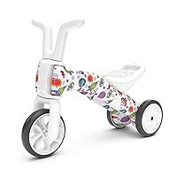 Chillafish Bunzi FAD6, 2-in-1 Toddler Balance Bike and Tricycle, Ages 1 to 3 Years Old, with Silent Non-Marking Wheels, When Monsters Meets Stars