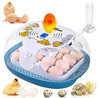 Gpeng Egg Incubator, 16 Eggs Incubator with LED Display, Auto Egg-turning, Auto Temperature Control, Egg Candler, for Hatching Chicken Goose Pigeon Quail Duck