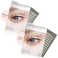 Wonderstripes Eye Lid Tape Medium + Large | Eyelid Lifting Stripes for Hooded Eyes | Invisible Silicone Tape | Multiple Sizes for All Eye Shapes | Makeup Compliant, Easy To Apply