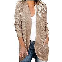 2023 Fall Womens Chunky Sweater Cardigans with Pockets Oversized Lightweight Knit Outwear Long Sleeve Tunic Coats
