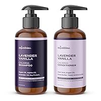 Natural Lavender Vanilla Shampoo & Conditioner Set - Gentle Ultra Calming Multitasking Cleanser - Nourishing & Restorative - Sulfate & Paraben Free - For color treated hair 16oz (Packaging Ma