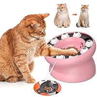 Slow Feeder Cat Bowl, Fun Interactive Feeder, Slows Down Pets Eating, 100% BPA Free, Dog and Cat Puzzle Feeder Prevents Overeating, Healthy Eating Diet Cat Bowls (Pink)